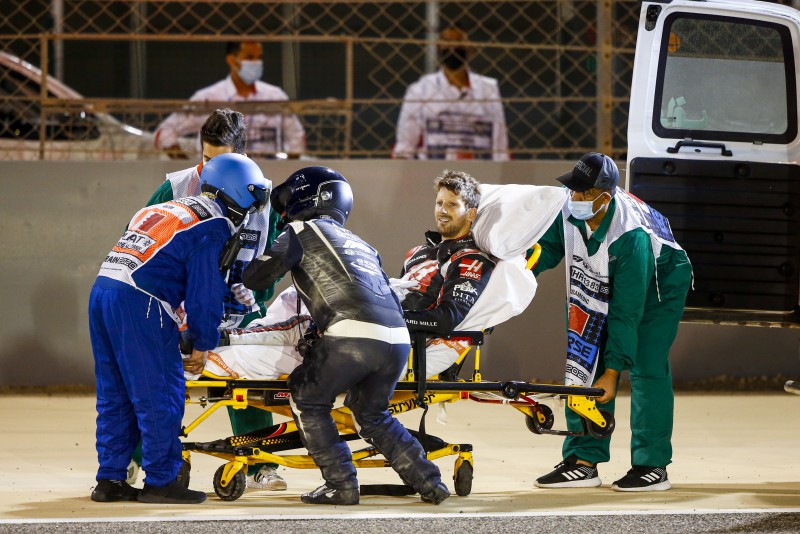 Romain Grosjean, GP Bahrajnu 2020 (wypadek)